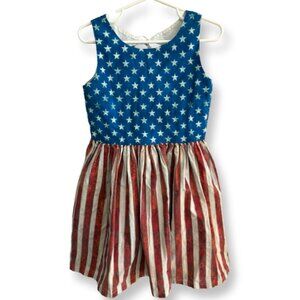 Patriotic Stars and Stripes Kids Dress